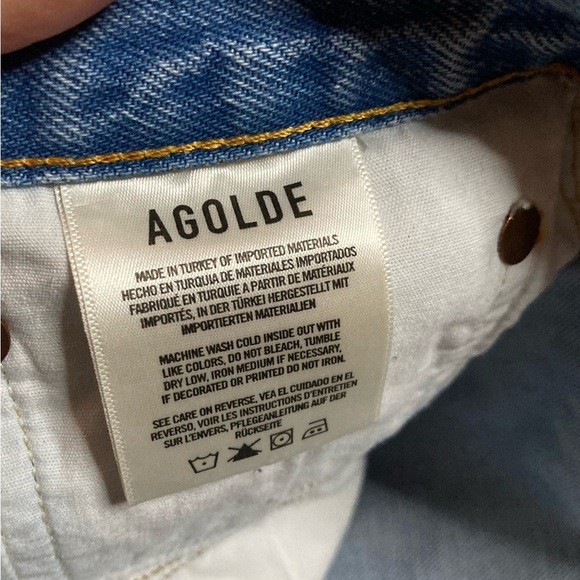 Agolde Parker Cut Off Denim Short Light Wash Size 29 - Picture 8 of 10